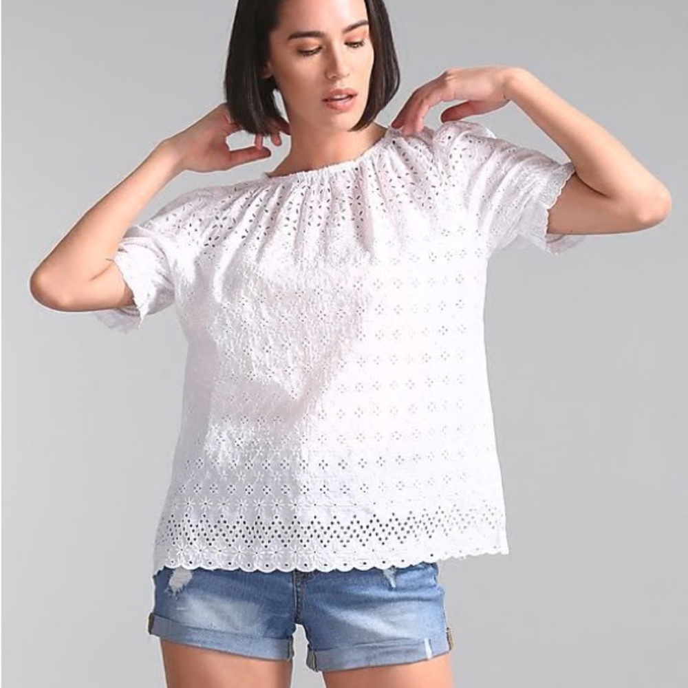 GAP White Eyelet Women's Top
